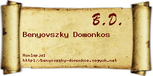 Benyovszky Domonkos névjegykártya